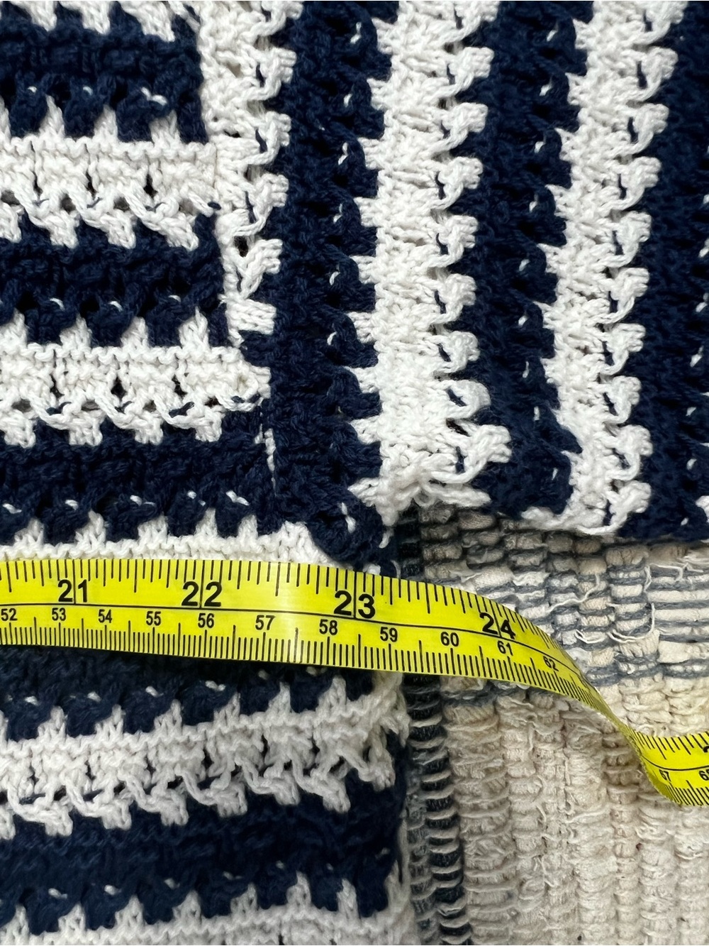 ✨NWOT✨ Universal Thread Navy & Cream Striped Crochet Cardigan - Picture 8 of 9
